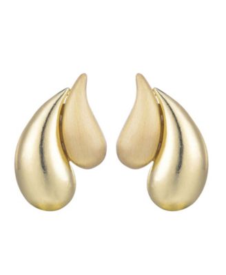 Gold 2-Teardrop Stud Earrings