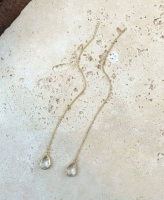 Gold Clear Crystal Threader Earrings