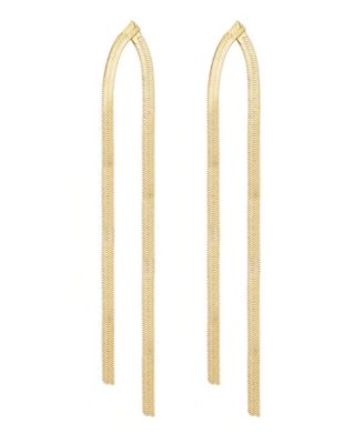 Gold Herringbone Drop Earrings