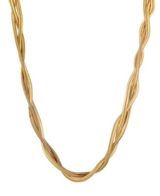 Tarnish Resistant Gold Braided Chain Necklace