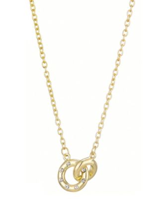 Tarnish Resistant Gold CZ Locking Rings Necklace