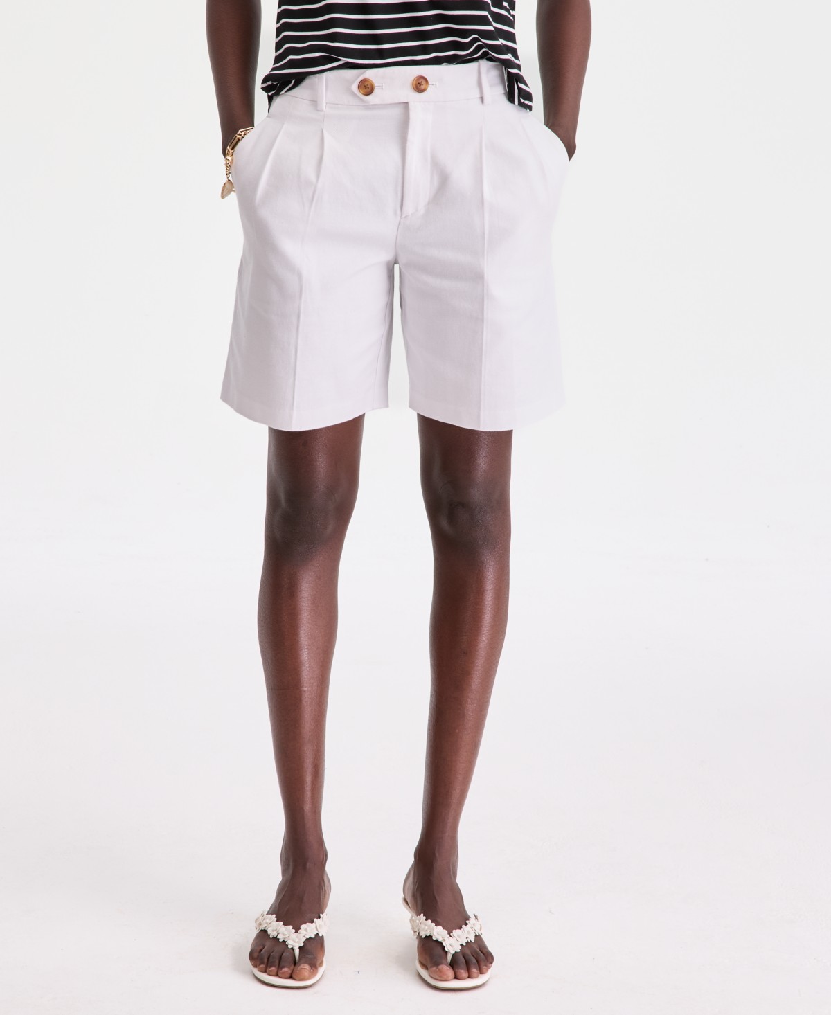 Женские On 34th Women's High-Rise Linen-Blend Bermuda Shorts — фото 1