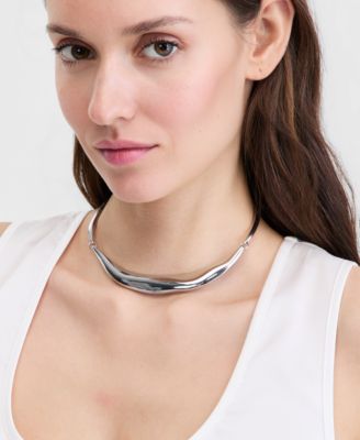 Sculptural Curve Collar Necklace, 16-1/2" + 3" extender