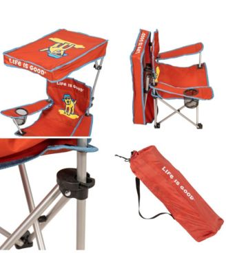 Max Shade Quad Folding Camp Chair With Tilt Uv Sun Protection Canopy Navy Blue