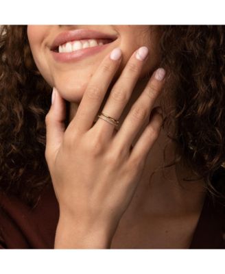 14k Gold Plated Grace Double Band Ring Delicate Trendy Daily