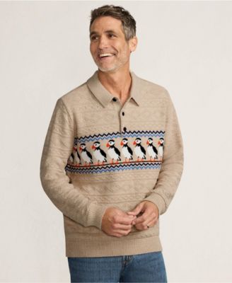 Men's Long Sleeve Cozy Cotton Blend Polo