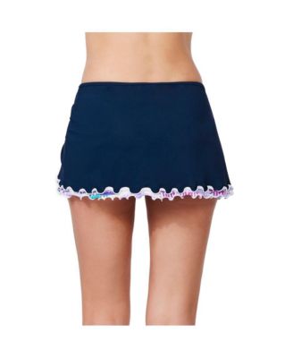Women's Canva Tricolore Side Slit Skirt Swim Bottom