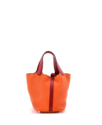 PM Bicolor Picotin Lock Bag Clemence with Swift