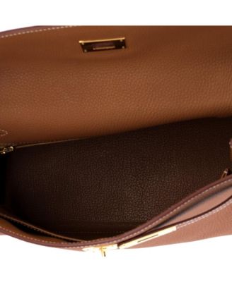 Kelly 32 Handbag Brown Togo with Gold Hardware