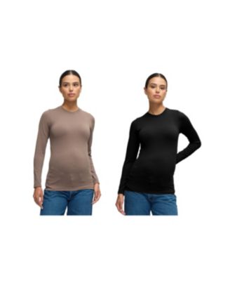 Women's Maternity Seamless Rib Long Sleeve Crew Tee