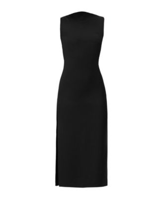 Women's Sleeveless Midi Dress with Side Slit