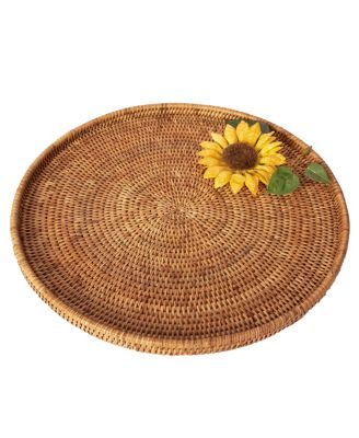 Artifacts Trading Company Rattan Round Flat Tray