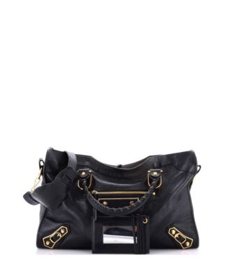 Medium City Classic Metallic Edge Bag Leather