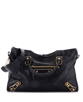 Medium City Classic Metallic Edge Bag Leather