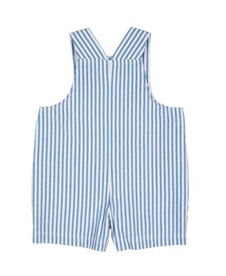 Baby Boy Stripe Seersucker Shortall With Octopus
