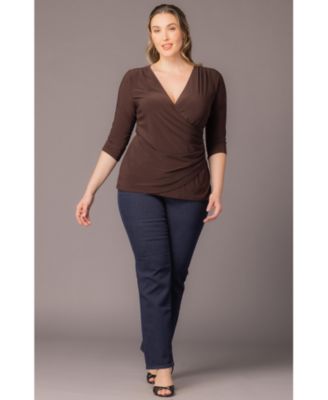 Plus Size Femme Fatale Faux Wrap Top