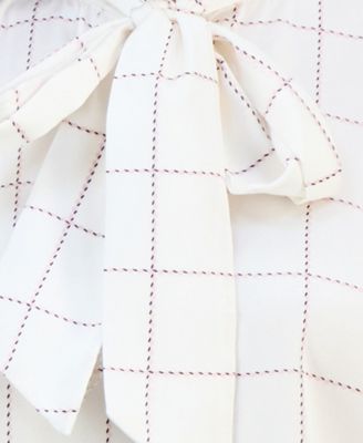 Petite Tie-Neck Short Sleeves Top