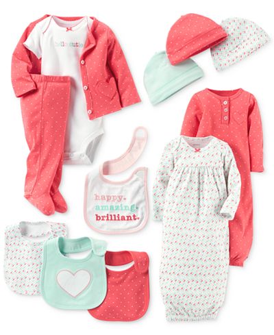 Carter's Baby Girls' Hello Cutie Clothing Sets, Gowns, Caps & Bibs