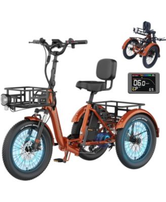 TK Pro 750W Foldable Electric Tricycle for Adults, 20" x 3.0" Wheel