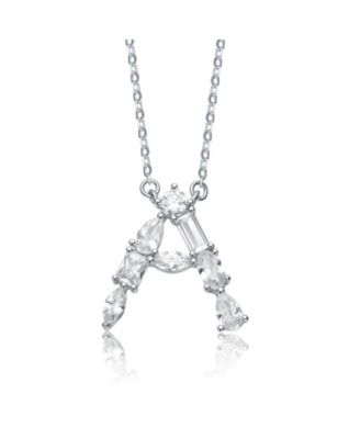 Brilliant  Plated Cubic Zirconia Initial Necklace