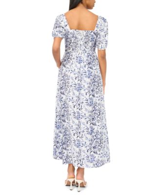 Women's Short-Sleeve Square Neck Maxi Dress