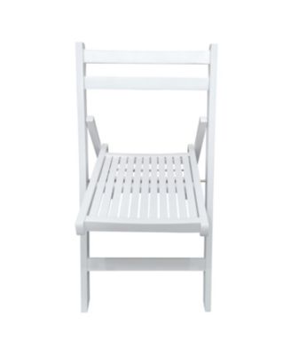 Folding Event Chairs, Set of 4, Slatted Wood