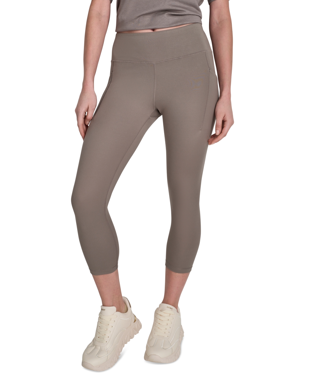 Dkny Sport Women's High Waist Cropped Leggings In Brown