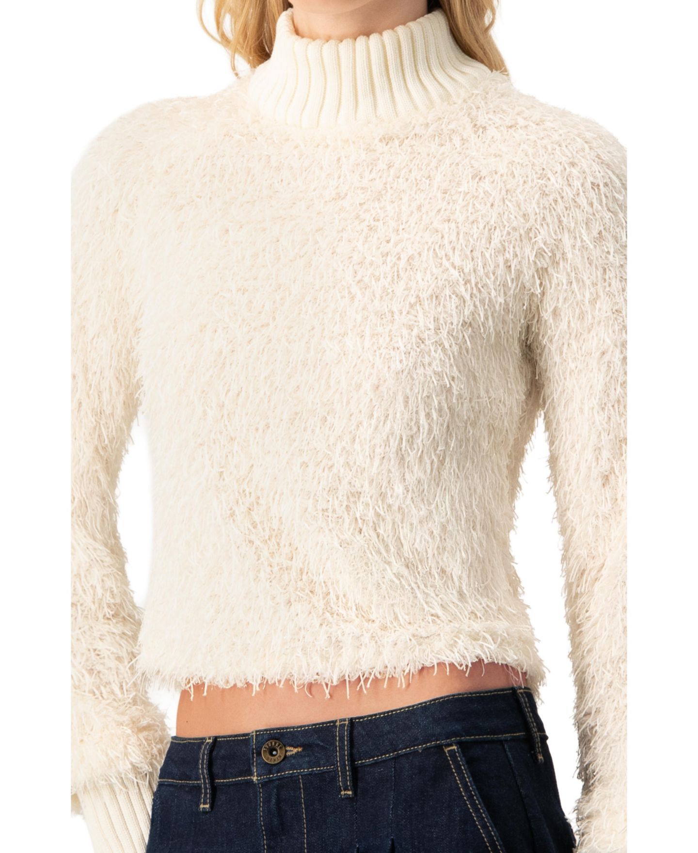 Женская блузка Ivonne High Neck Fringe, цвет: Слоновая кость — фото 6