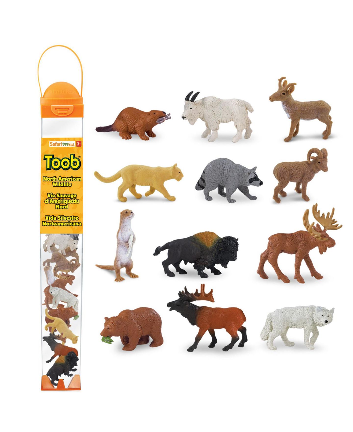 Детские фигурки Safari Ltd. North American Wildlife Hand-Painted 12-Piece Figurine Set, Ages 3+, цвет: Разноцветный — фото 1