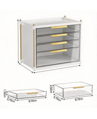 4-Drawer Makeup Organizer - Clear Acrylic Vanity Storage