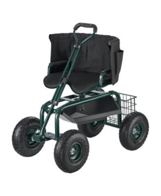 Adjustable Garden Stool with 360° Swivel Seat & Ergonomic Backrest