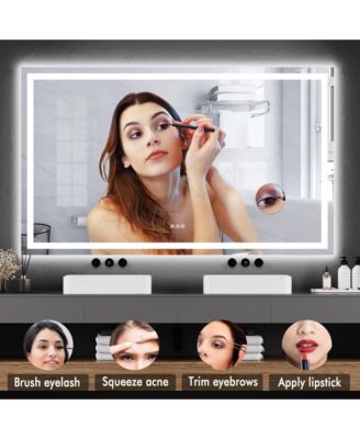 60X36 LED Bathroom Vanity Mirror with Dimmable Dual Front & Back Lights,  Memory Settings, Shatterproof Tempered Glass