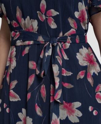 Plus Size Jewel Neck Fit & Flare Midi Dress