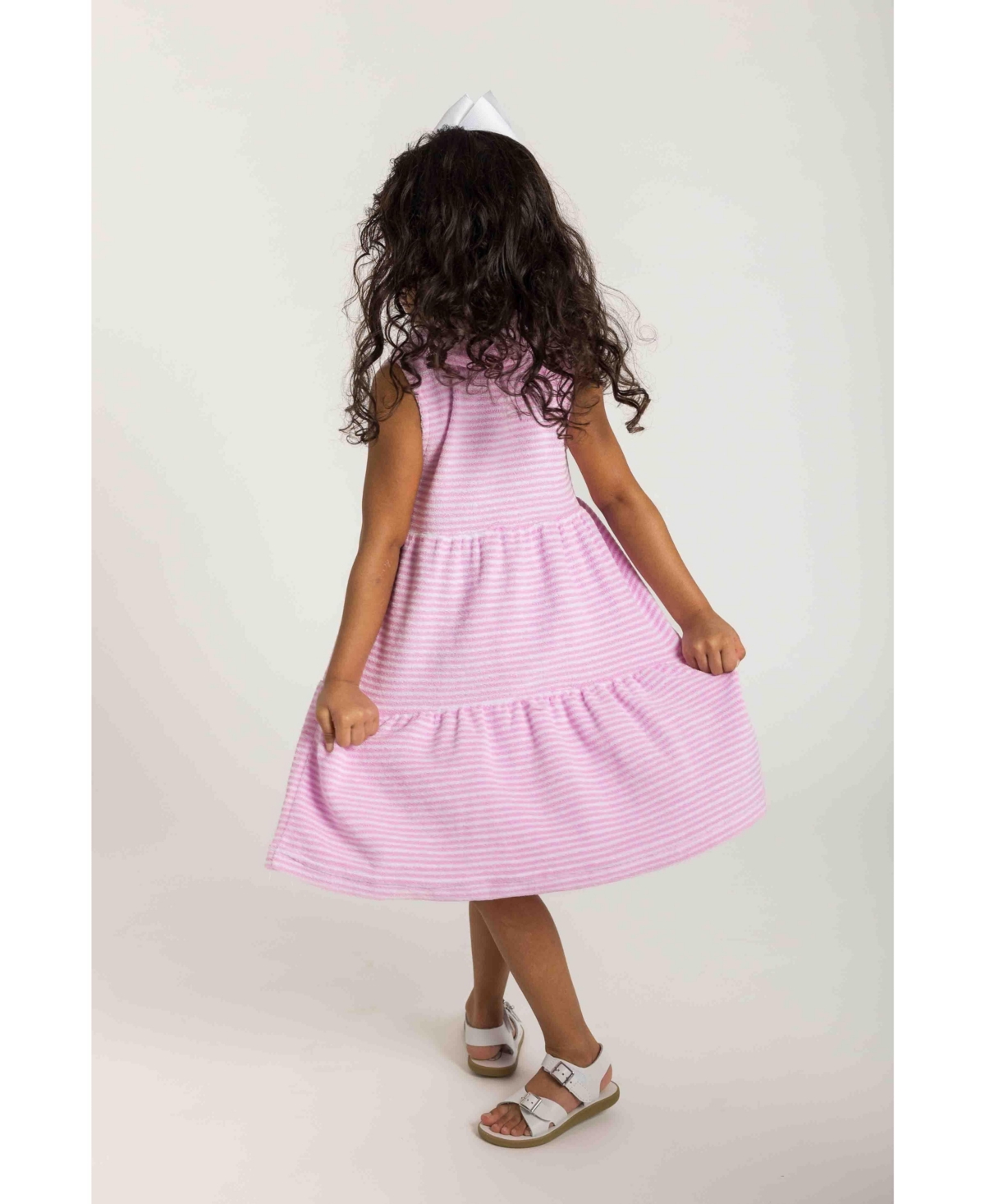 Florence Eiseman Big Girls Stripe Terry Dress with Flowers