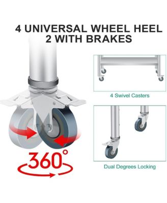 Kitchen Table Stainless Steel Table Commercial Prep Work Table for Dining Room, Home Office, Living Room