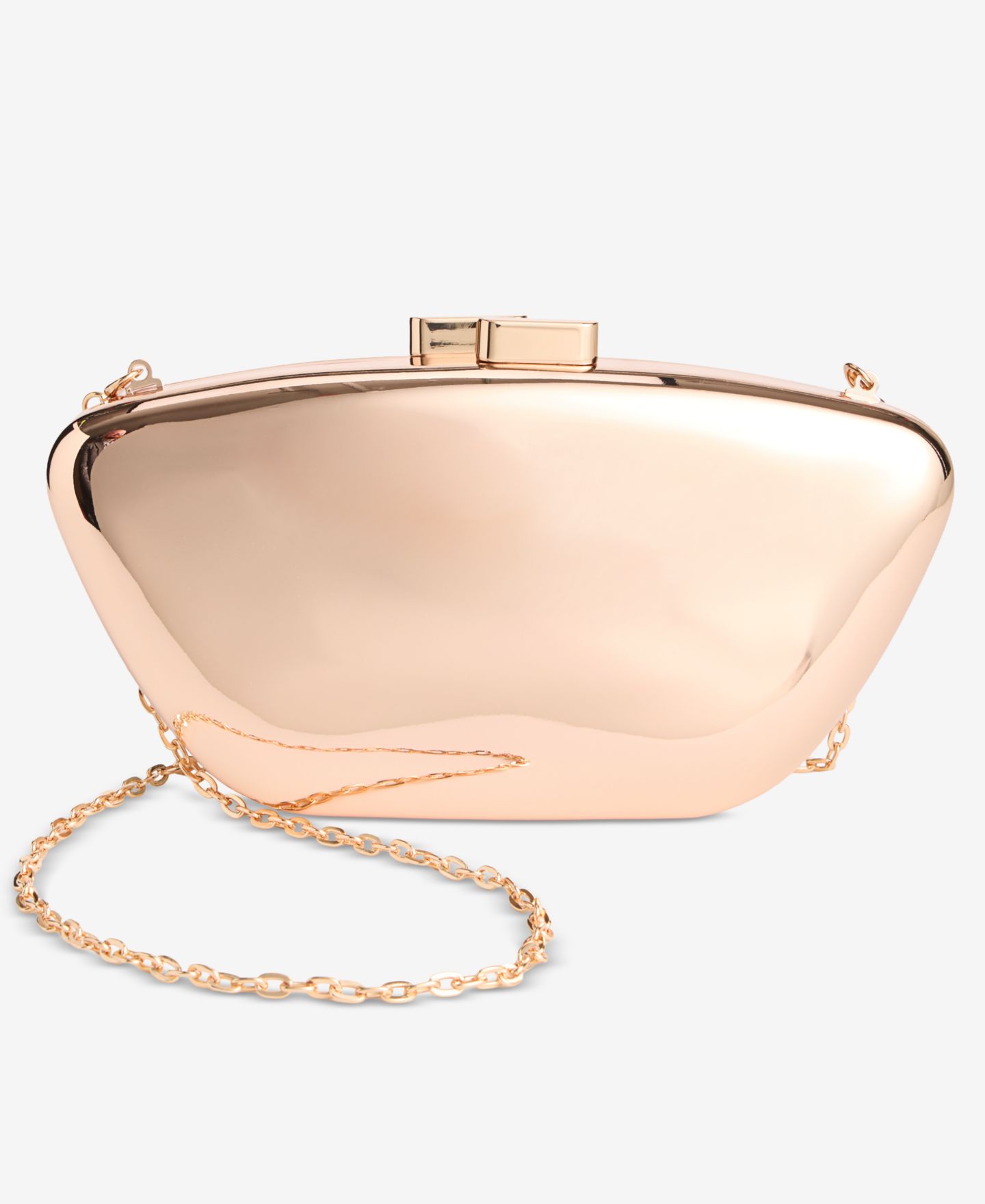 Женский клатч I.N.C. International Concepts Minaudiere Metallic Small Clutch Handbag, цвет: Розовое золото — фото 1