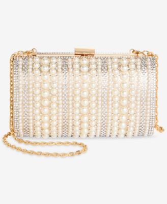 Ranndi Crystal & Imitation Mini Pearl Clutch Handbag