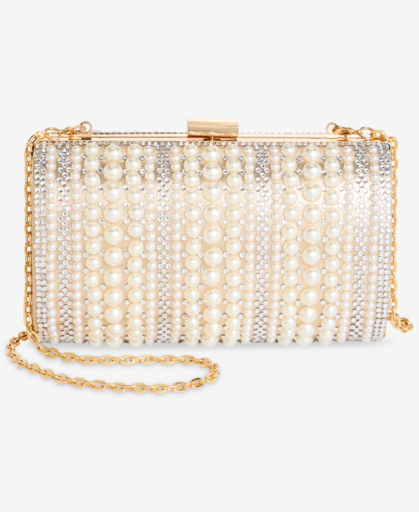 Женский клатч I.N.C. International Concepts Ranndi Crystal & Imitation Mini Pearl Clutch Handbag, цвет: Жемчужный — фото 1