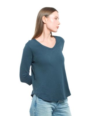 Women's 3/4 Sleeve V-Neck Shirttail Tee