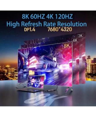 USB C Hub 5 in 1, with 8K60Hz DisplayPort, 3 USB 2.0 Ports Adapter,for MacBook/HP/Dell, Ideal forHome Office