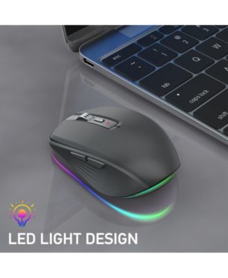 Dual-Mode Wireless Mouse-(2.4G & Bluetooth 5.1), 2400 DPI Adjustable, Silent Click, Type-C Rechargeable, for Office Workers