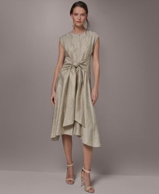 Women's Embroidered Belted Dress