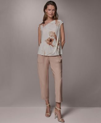 Women's Printed Asymmetric Neck Top