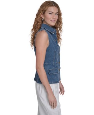 Women's Button Front Denim Vest