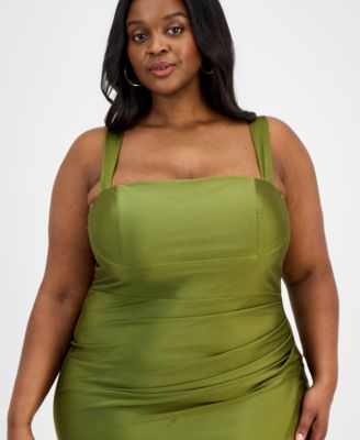 Trendy Plus Size Sateen Bow-Back Dress