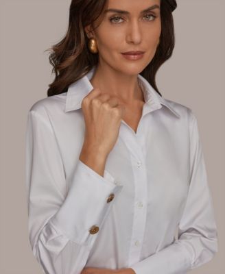 Petite Collared Button-Down Shirt
