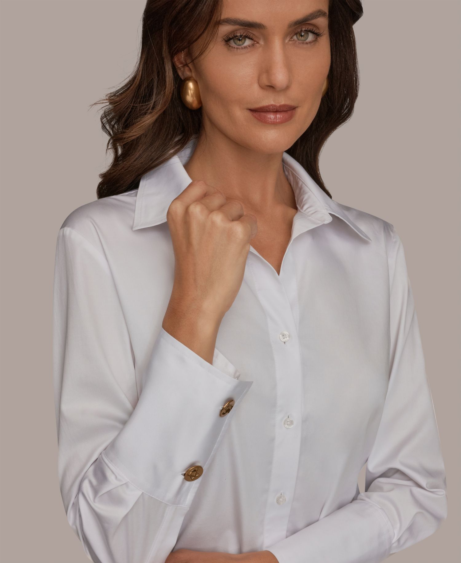 Petite Collared Button-Down Shirt