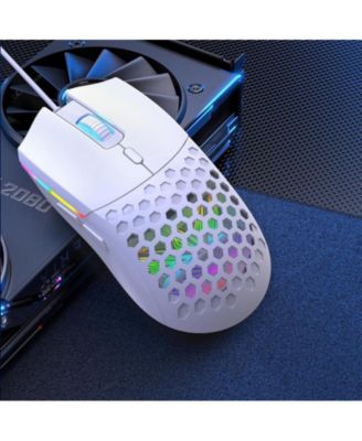 Wired Gaming Mouse, 6400DPI High-Accuracy Optical Sensor RGB Mouse with 6 Buttons, Lightweight Design