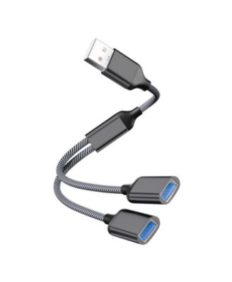 1-to-2 USB Hub, High-Speed Data Transfer, Compact Portable Adapter for Laptop/Car, Ideal for Travelers,Car Owners