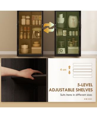 HOMCOM Kitchen Pantry Cabinet with Soft-Close Hinges Kitchen Cabinet